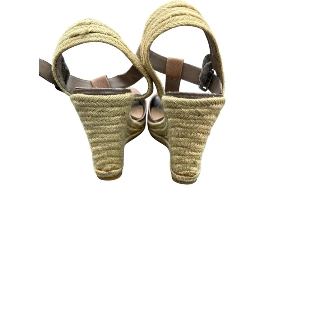 Steve Madden Wade T-Strap Wedge Sandals Brown Size 8
